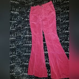 EPIC Forever 21 Retro 70's Flaired Pants -Berry Red Velvet NEVER WORN... Size M